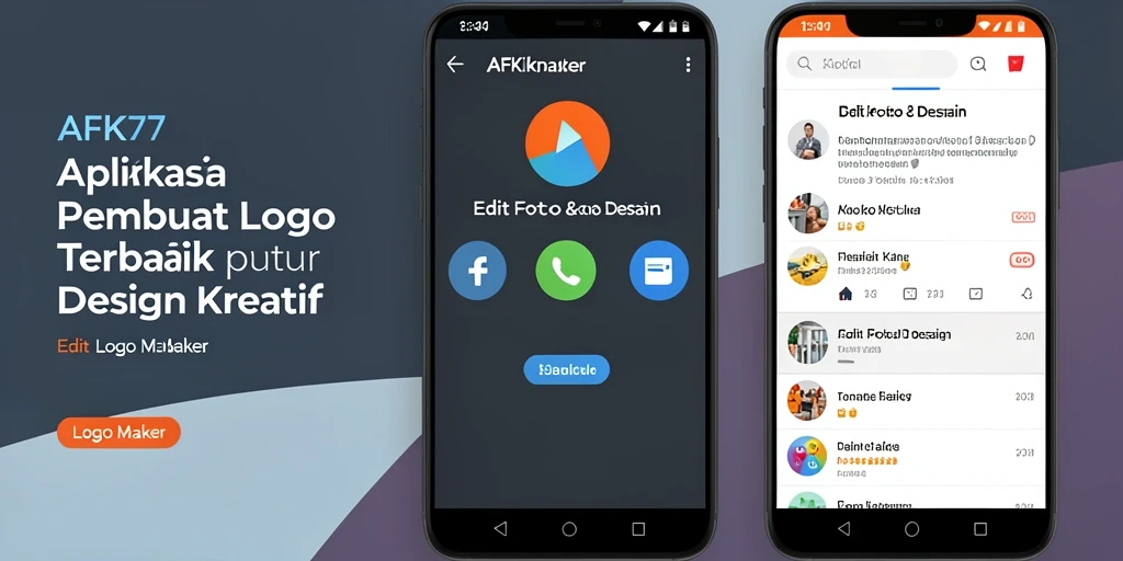 Antarmuka aplikasi AFK77 untuk membuat logo yang menarik dan profesional.