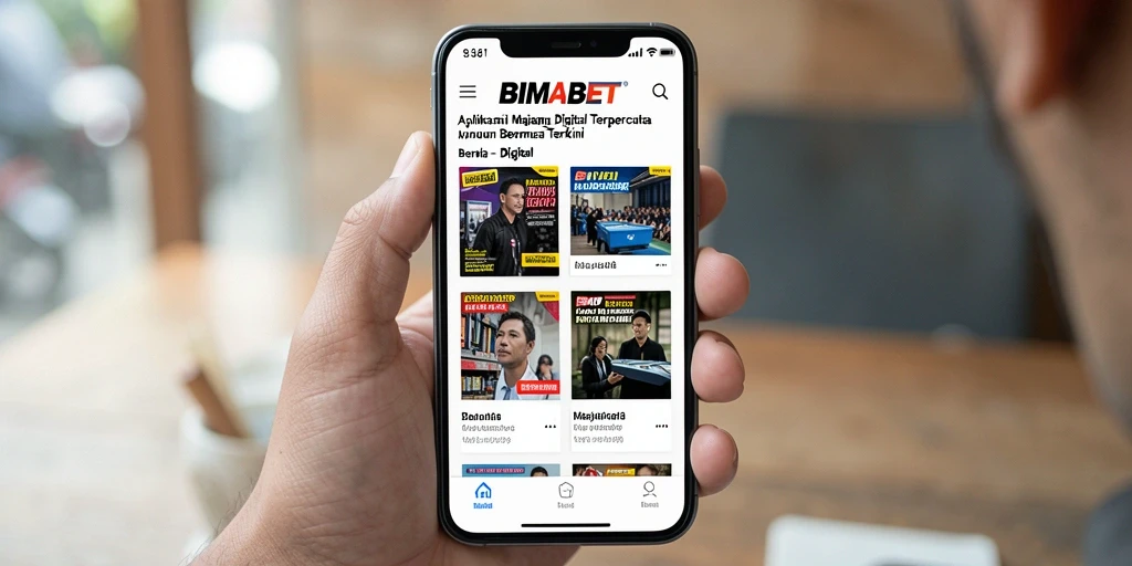 Tampilan antarmuka aplikasi Majalah Digital BIMABET yang modern dan dinamis.