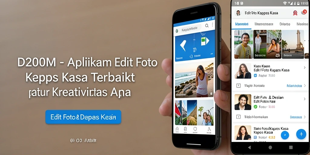 Antarmuka D200M dengan berbagai fitur edit foto kertas kaca.