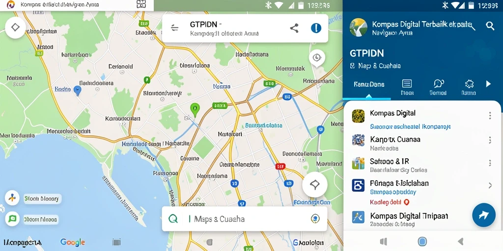 Antarmuka GTPIDN menampilkan fitur kompas digital yang mudah digunakan.