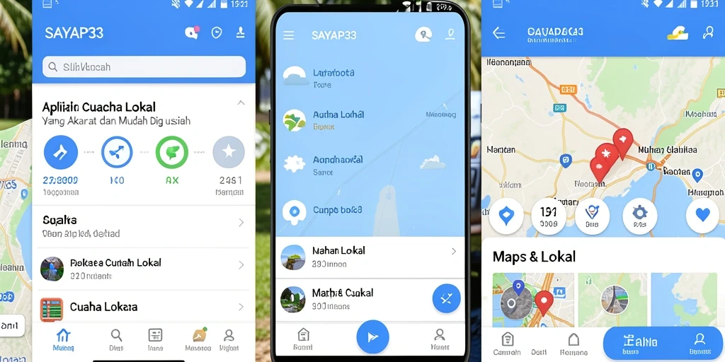 Tampilan utama SAYAP33 menunjukkan informasi cuaca akurat dan antarmuka yang ramah pengguna.