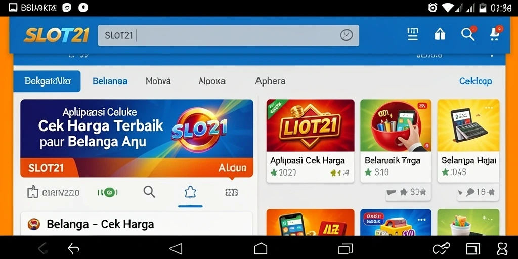 Tampilan antarmuka SLOT21 yang sederhana dan fungsional untuk cek harga.