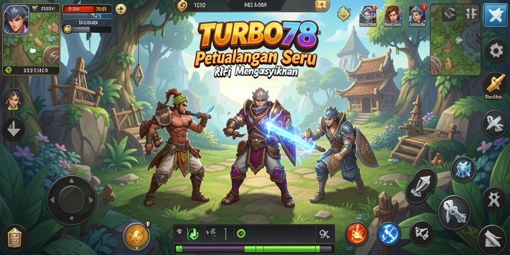 Tampilan antarmuka permainan RPG TURBO78 yang menarik dan interaktif.